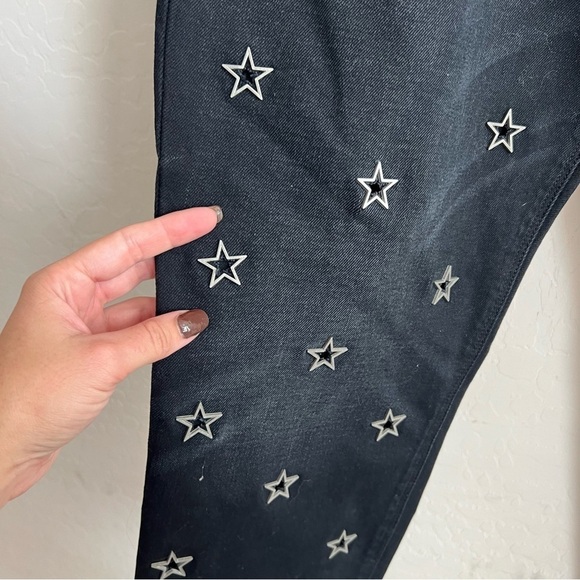 Hudson Crop Relaxed Straight star Studded Jeans - Picture 4 of 8